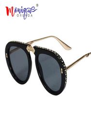 Sunglasses Vintage folding pilot sunglasses women luxury crystal brand oversize clear eyeglasses sun glasses men shades de sol T2208314537855
