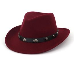 Fashion Wide Brim Fedora Cowboy Western Wool Felt Hat Cheap Horseman Cap British Style Jazz Formal Hats Sombrero for Men Women7733033