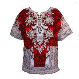 Ethnic Clothing Cotton African Traditional Print Short Sleeve Dashiki For Men 2024 Fashion Design