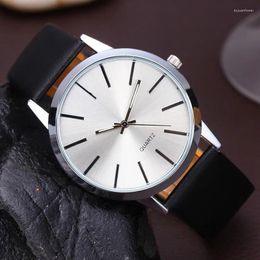 Wristwatches Simple Fashion Men Watches Top Brown Leather Band Quartz Wristwatch Casual Men's Watch Wrist Clock Reloj Hombre