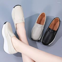 Casual Shoes Moccasins Women Flats 2024 Autumn Woman Loafers Genuine Leather Female Slip On Ballet Bowtie Women's Big Size41