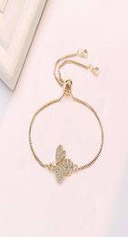 Charm Bracelets Cute Cubic Zirconia Bee For Women Gold Chain Crystal Bracelet Adjustable Animal Femme Jewelry5160406