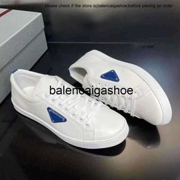 pradshoes White Prades Black Sneakers Brushed Leather Shoes Prax Men Lace Up Outdoor Trainers Rubber Sole Fabric Man Casual Comfort Walking