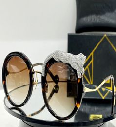 Sunglasses For Men Women ROSE ET LA ROUE 20 Round With Leopard Decoration Style AntiUltraviolet Retro Plate Full Frame Fashion E1818331