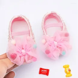 First Walkers Born Baby Lace Bow Princess Shoes Soft Bottom Walking Girls Breathable Cotton