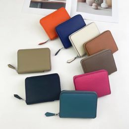 Silk in Women's Short Wallet Lychee Pattern Cow Leather Barenia Small Cow Leather One Stop Test Pocket Money Pocket and Central Palladium Plated Zipper Zero Wallet