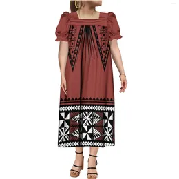 Casual Dresses 2024 Women'S Muumuu Short-Sleeved Dress Low-Cut Puffed Sleeve Micronesia 6xl