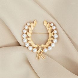 Brooches Sparkling Rhinestone Pearl Wheat For Women Elegant Clothes Suit Lapel Pins Luxury Lady Jewellery Party Accessories Gifts