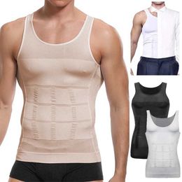 Waist Tummy Shaper Mens slimming and shaping vest Abs abdominal slimming gym tight fitting bra abdominal control compression vest sleeveless shape Q240430