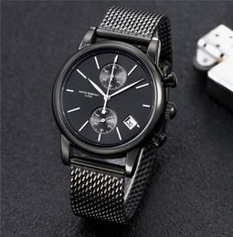 Top Men039s Watch Men039s Designer Quartz Watch Luxury Multifunctional Stainless Steel Chronograph Casual Business Watch Tre2937544