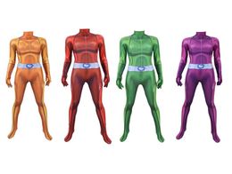 High Quality Adult child Alex Sam Clover Mandy Totally Spies Cosplay Costume Halloween Superhero Lycar Zentai Bodysuit Catsuit Jum9680953