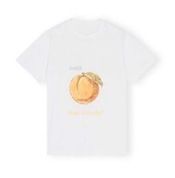 Women's T-shirt Womens t Shirts Designer Peach Print Round Neck Loose Cotton Short Sleeved T-shirt