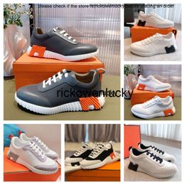 h 2023 Mens Bouncing Sneaker Shoes Suede Leather Trainers Blue Black White Trainers Goatskin Light Sole Casual Walking Shoe Discount Footwear EU38-46