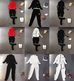 Pants Brand Designer Ladies Sports Suit Autumn Trendy Brand European Style Casual Cardigan LongSleeved Letter Embroidery TwoPiec1451441