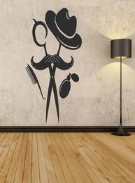 Barber Shop Wall Sticker Shop Decor Scissors Comb Pattern Wall Decals Modern Decoration Waterproof Hair Salon Sign Posters3256949