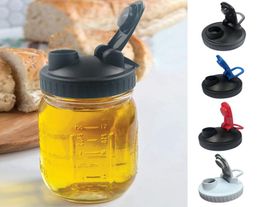 Mason Jar Lids Cover Drinking Bottle Lid With Pour Holes Wide Mouth Jar Cap Leakproof Bottle Cover For Kitchen1873182