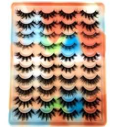 20 Pairs 3d False Eyelashes Fluffy Faux Mink Eye Lashes Bulk with Custom Box Wispy Natural Lash Pack Short Wholes Natural4290709