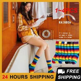 Women Socks 1-4PCS Candy Coloured Shaping Various Styles Couple Stockings Thigh Breathable One Size Fits All