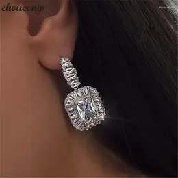 Dangle Earrings Choucong Shiny Evening Drop Earring Lab Diamond White Gold Filled Statement Wedding For Women Party Jewellery