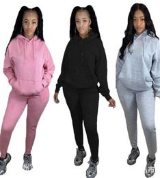 Women fashion 2 piece set hoodies leggings crew neck 2XL sports suit fall winter casual clothing long sleeve sweatsuit pullover ca4473797