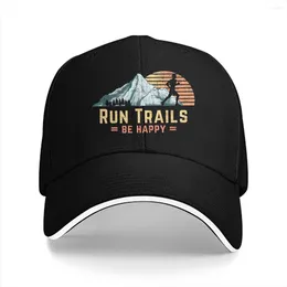 Ball Caps Hiking Multicolor Hat Peaked Men's Cap Run Trails Be Happy Mountain Runner Trail Running Personalised Visor Protection Hats