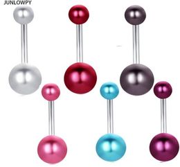 Acrylic Ball Stainless Steel Navel Bar Belly Ring Navel Button Rings Banana Fashion Body Jewelry Ear Piercing lage3875999