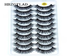 2019 NEW 10 pairs 100 Real Mink Eyelashes 3D Natural False Eyelashes Mink Lashes Soft Eyelash Extension Makeup Kit Cilios 1217926306