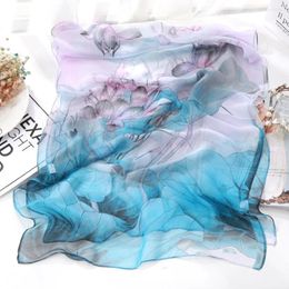 Scarves Colorful Print Silk Scarfs For Women Personalized Comfy Neck Travel Hiking