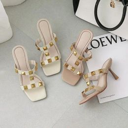 Slippers 2024 Women Summer Fish Mouth Willow Nail Sandals And Stiletto Crystal Heel Fashion Women's Shoes