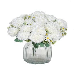 Decorative Flowers 1Pc Artificial Bulbous Chrysanthemum Vase Home Water Potted Plants Outdoor Decoration DIY Silk Rose Gifts Wedding Garden
