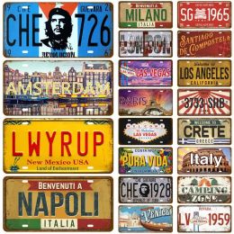 Home Decor Metal Sign Famous City TinPlates Plate Plaque Vintage Tin Sign For Bar Pub Man Cave Club Wall Decor Art Garage Restaurant Shop Craft Home Decor 6x12 Inch