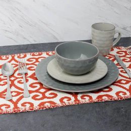 Dinnerware Sets Modern Sophistication - 16pc Stoare Multi-Diamond Set In Grey