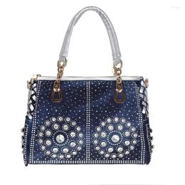 Shoulder Bags Bag Ladies' Square Denim Canvas Handbag Diamond Woven Trend One-shoulder Messenger