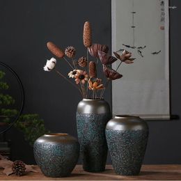 Vases Jingdezhen Chinese Ceramic Vase Living Room Decoration Flower Arrangement Dining Table Dried Home Decor