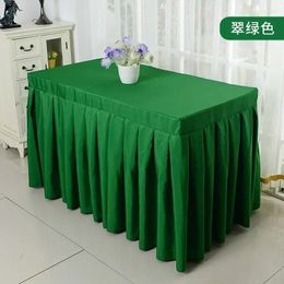 Table Cloth Pure Colour Conference Cold Food Wedding Activities Cheque In Skirt El Banquet Rectangular Tablecloth Blue