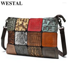 Shoulder Bags WESTAL For Women Bag Ladies Genuine Leather Patchwork Women's Female Crossbody Designer Handbag Girl