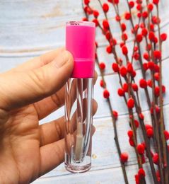 5ml Empty Lip Gloss Tube Silver NeckABS Clear Lipstick Refillable Bottle with White CapGraceful Lip Beauty Tool1523565