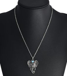 Bohimian Gypsy pendant Necklace Imitation Thai Silver Plated Mascot Elephant Rhinestone Sun moon Elegant Bohemia Designer Jewellery 7140684