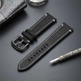 Watch Bands High Quality Quick Release bands Crazy Horse Luxury Straps 18mm 20mm 22mm 24 mm Double Sided Leather Wrist Band H240504