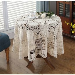 Super Elegant table covers Nordic pastoral lace tablecloth crochet square tablecloths Dining napkins christmas cloth sale 240428