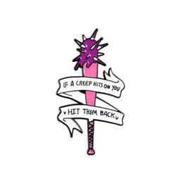 Fight Like a Girl Enamel Pins Custom Lipstick Gun Magic Wand Brooches Lapel brooch Pin Shirt Bag Pink Badges Feminist Jewellery Gift2353350