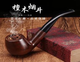 Bent hammer old man portable filter element pipe new ebony ebony silk whole solid wood8794620