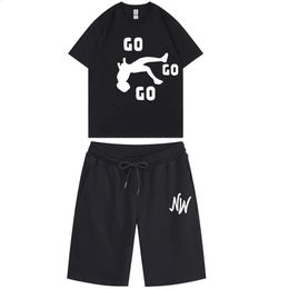 Nidal Wonder Mens Outfits Men Set T-Shirts Shorts Sport Suit Jogging Set Tracksuit Casual Streetwear Cotton Short Sets Men 240429