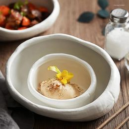 Bowls Ceramic Bowl For Dinner Seasoning Dish Fruit Salad Snack Tray Dessert Restaurant Decorative Tableware
