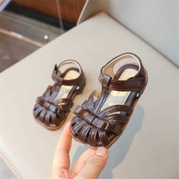 Sandals 2024 Summer Infant Toddler Shoes Baby Girls Children Comfortable Soft Sole Kids Beach Bow-knot Princess H240504