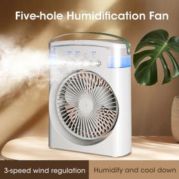 Portable Desktop Humidifier Fan Air Conditioner Household Small Cooler Hydrocooling Adjustment For Office 3 Speed 240424