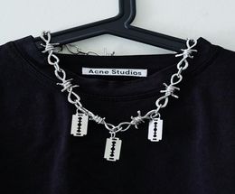 Punk Lock Chain necklace women/men Gothic chain choker collar goth pendant necklace 2019 emo trendy fashion jewelry9416751