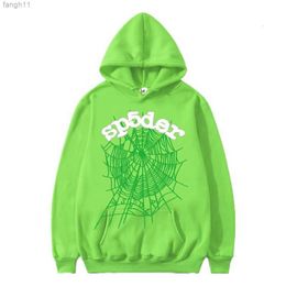 Mens Hoodies Sweatshirts Yeşil Genç Thug 555555 Hoodie Erkek Kadın Melek Örümcek Web Grafik Baskı Y2K Kazak 230525