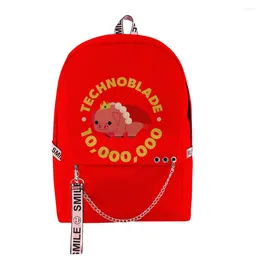 Backpack Fashion Hip Hop Youthful School Bags Unisex Technoblade Travel 3D Print Oxford Waterproof Notebook Shoulder Backpacks