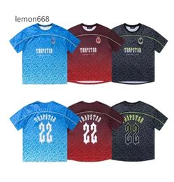 Men's T-Shirts Trapstar Mesh Football Jersey Blue Black Red Men Sportswear T-shirt Designer Fashion Clothing 8888444444